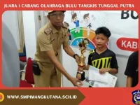 Siswa SMPN 1 Mangkutana Raih Juara 1 Bulu Tangkis Tunggal Putra O2SN Tingkat Kabupaten Luwu Timur 2023